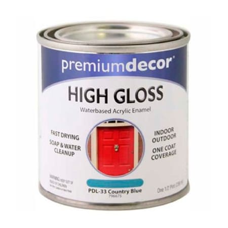 General Paint Interior/Exterior Paint, Gloss, Country Blue, 1/2 Pint 796675